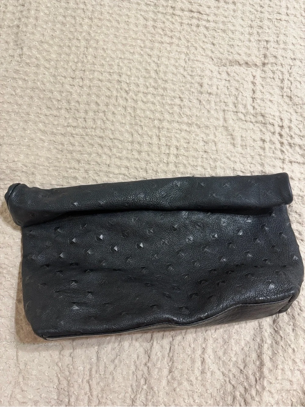 Marie Turnor Pyramid Lunch Clutch Ostrich leather